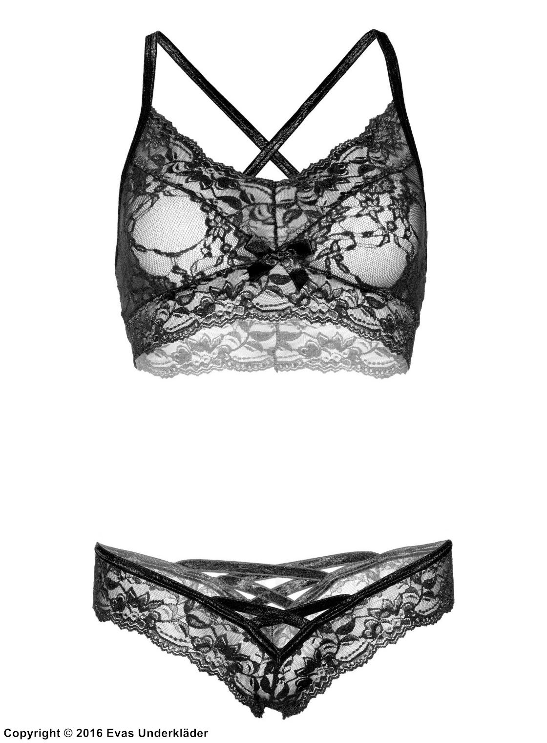 Lace halter bralette and thong